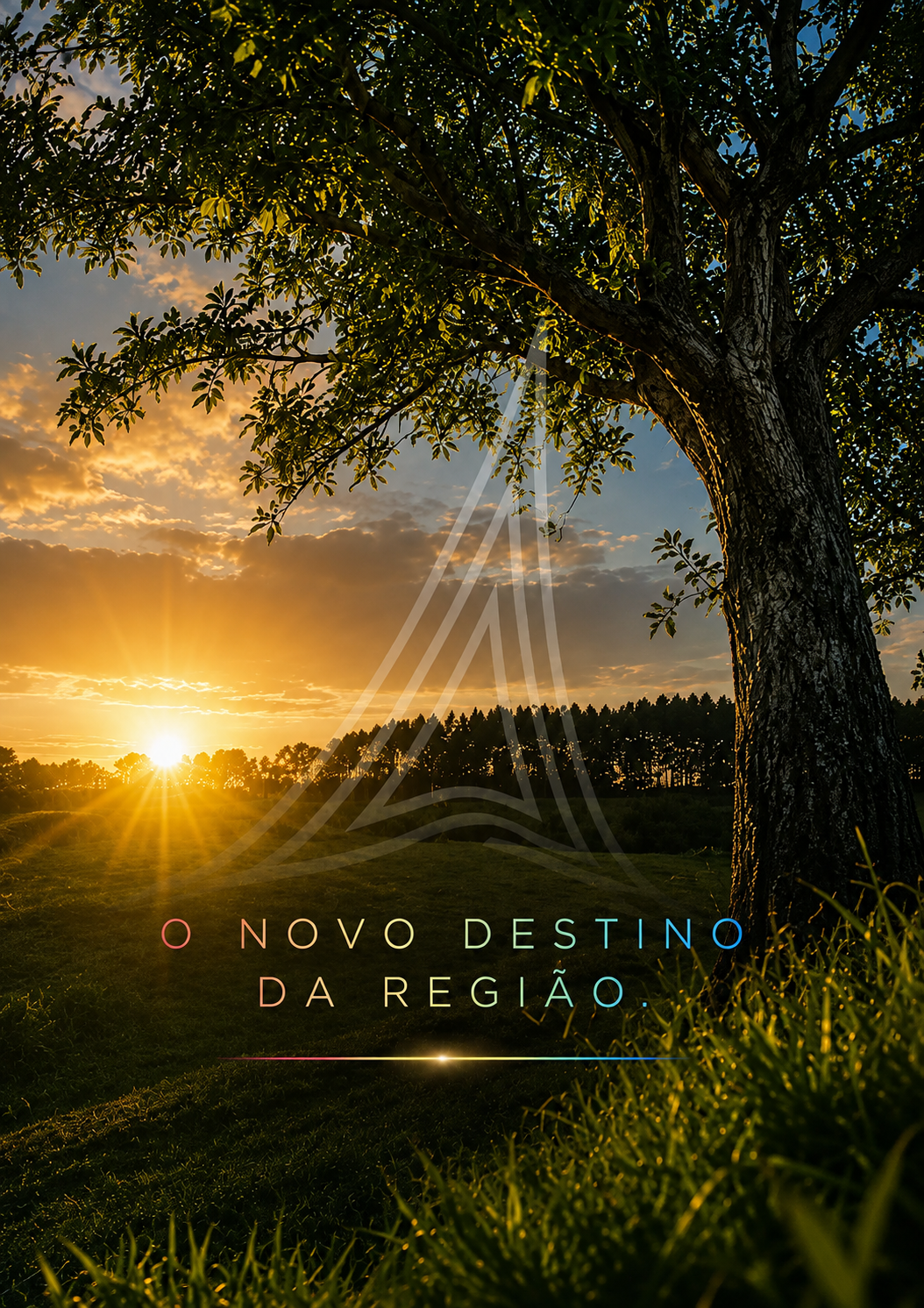 Pôr do sol no campo — natureza e tranquilidade do Aurora Park